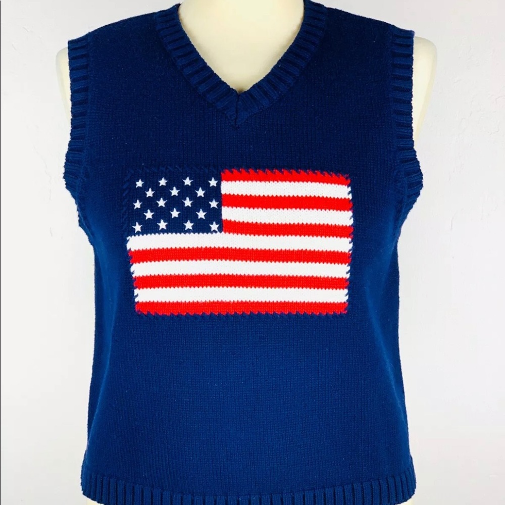The Limited American Flag Knit Vest size Large